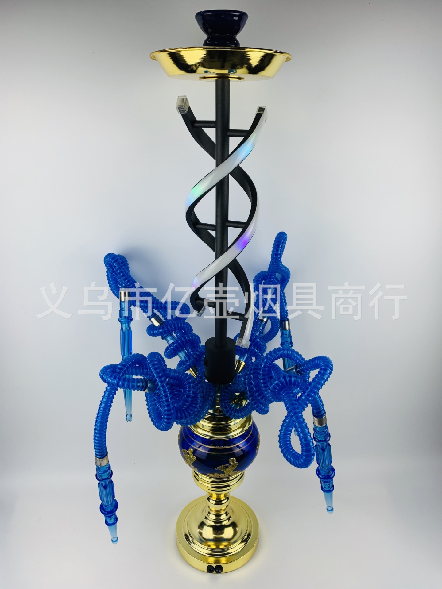 Arab Hookah Full Set Four-Tube Hookah with Light Set Multi-Tube Nightclub Bar Hookah Gatling