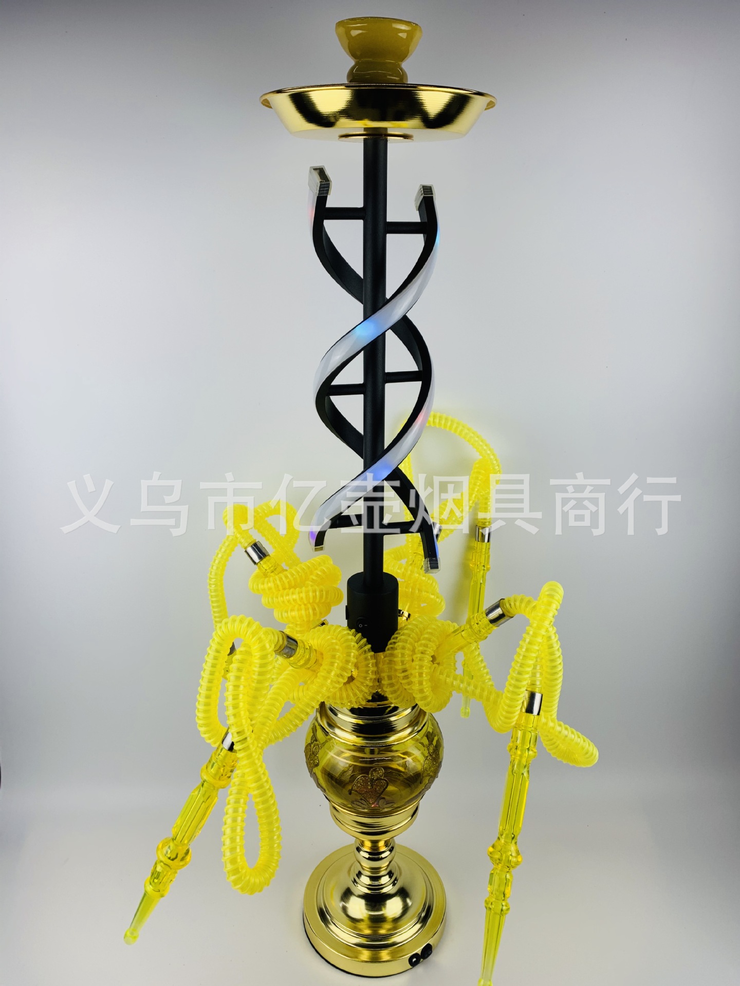 Arab Hookah Full Set Four-Tube Hookah with Light Set Multi-Tube Nightclub Bar Hookah Gatling
