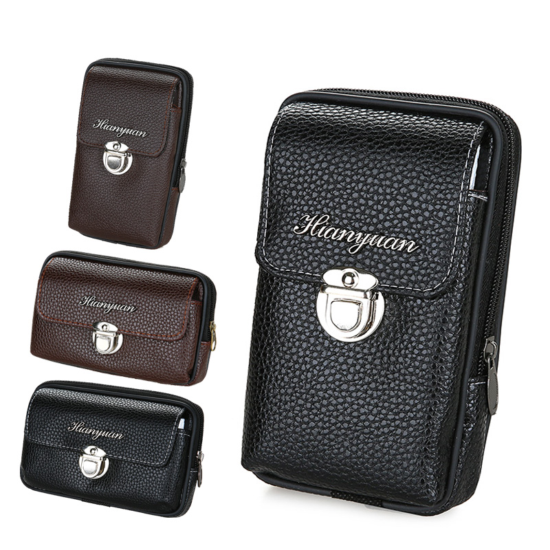 Belt Wallet Men&#039;s Bag Layer Belt Waist Bag Mini Coin Head Key Card Bag Storage Bag Small Key Bag