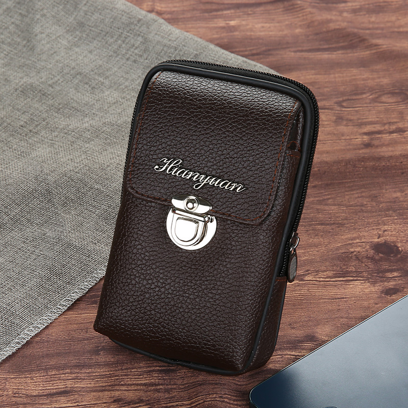 Belt Wallet Men&#039;s Bag Layer Belt Waist Bag Mini Coin Head Key Card Bag Storage Bag Small Key Bag