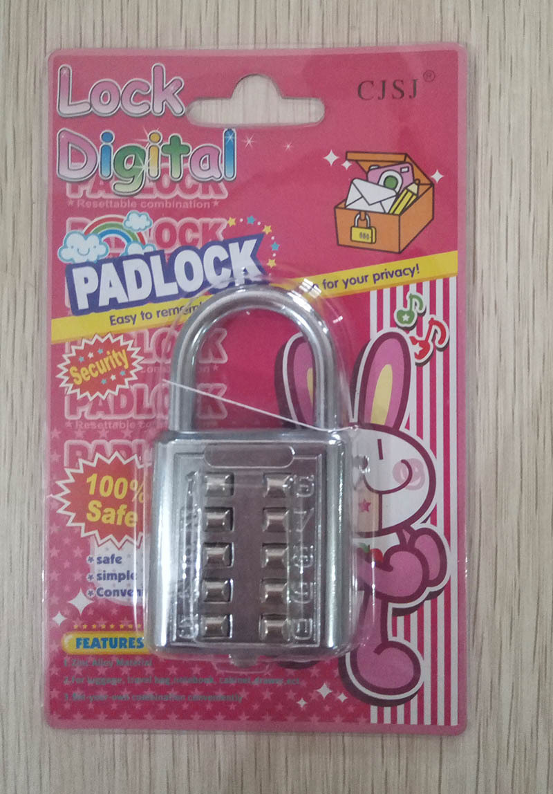 Production and Wholesale Ten Button Alloy Padlock Keyboard Lock Luggage Lock Blind Lock Card Suction Card CH-602