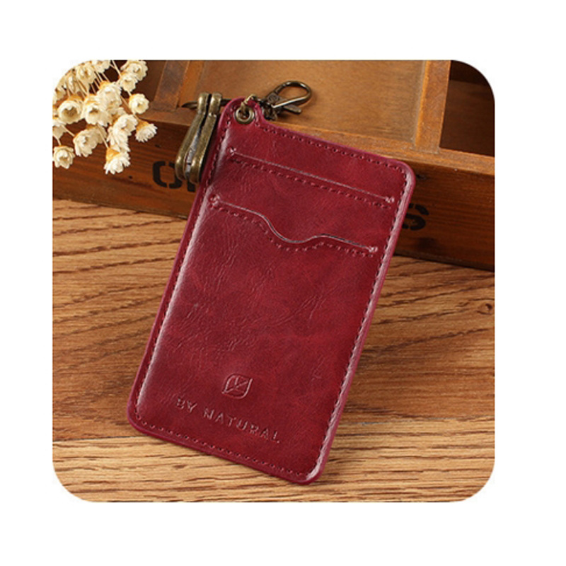 Korean Retro Bus Card Cover Access Control Credit Card Cover Fashion Name Tag Certificate Holder Badge Key Chain Card Holder