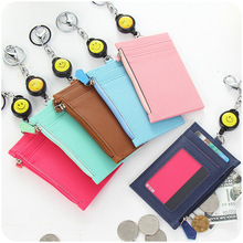 Korean Retro Bus Card Cover Access Control Credit Card Cover Fashion Name Tag Certificate Holder Badge Key Chain Card Holder