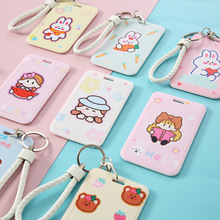Korean Retro Bus Card Cover Access Control Credit Card Cover Fashion Name Tag Certificate Holder Badge Key Chain Card Holder