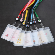 Korean Retro Bus Card Cover Access Control Credit Card Cover Fashion Name Tag Certificate Holder Badge Key Chain Card Holder