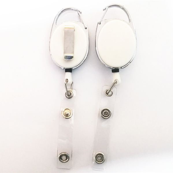 Plastic Easy-Pull Buckle Metal Keychains Circle Automatic Retractable Hanging Buckle Factory Card Anti-Lost Buckle Spot Goods