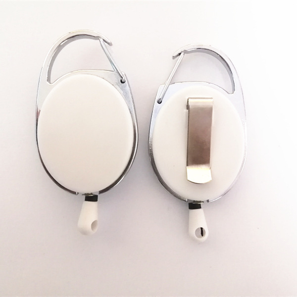 Plastic Easy-Pull Buckle Metal Keychains Circle Automatic Retractable Hanging Buckle Factory Card Anti-Lost Buckle Spot Goods