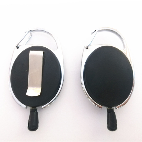 Plastic Easy-Pull Buckle Metal Keychains Circle Automatic Retractable Hanging Buckle Factory Card Anti-Lost Buckle Spot Goods