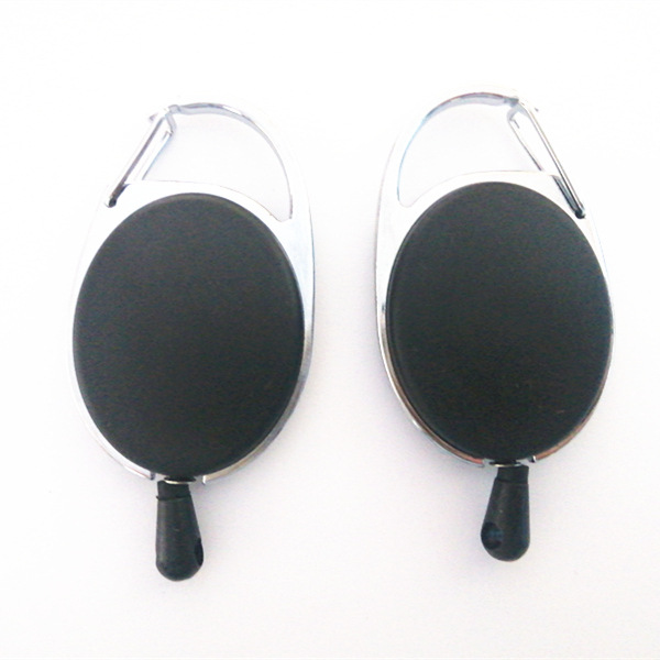 Plastic Easy-Pull Buckle Metal Keychains Circle Automatic Retractable Hanging Buckle Factory Card Anti-Lost Buckle Spot Goods