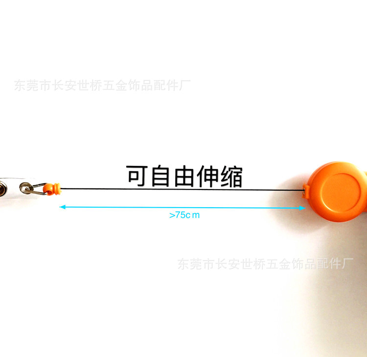 Plastic Easy-Pull Buckle Metal Keychains Circle Automatic Retractable Hanging Buckle Factory Card Anti-Lost Buckle Spot Goods