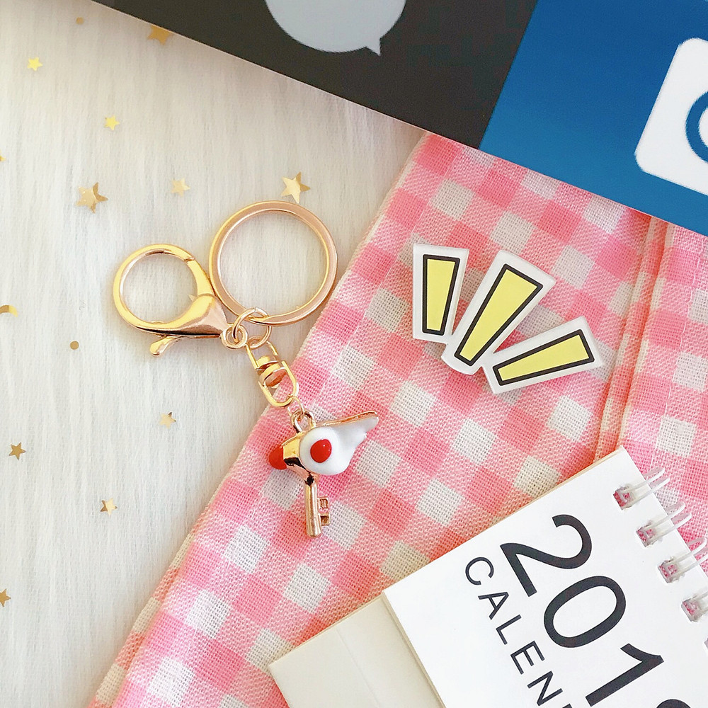 Japanese Korean Cartoon Creative Cute Magic Card Girl Sakura Magic Wand Keychain Key Ring Girl Heart Ornament Accessories Japanese Korean Cartoon Creative Cute Magic Card Girl Sakura Magic Wand Keychain Key Ring Girl Heart Ornament Accessories