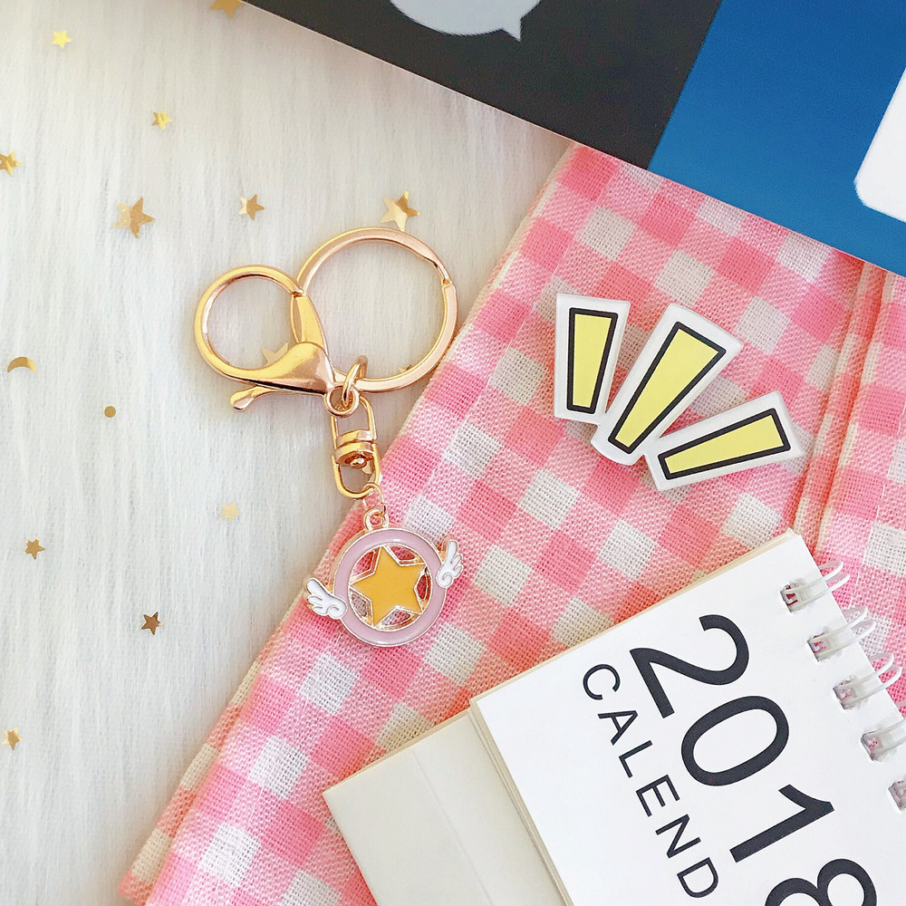 Japanese Korean Cartoon Creative Cute Magic Card Girl Sakura Magic Wand Keychain Key Ring Girl Heart Ornament Accessories Japanese Korean Cartoon Creative Cute Magic Card Girl Sakura Magic Wand Keychain Key Ring Girl Heart Ornament Accessories