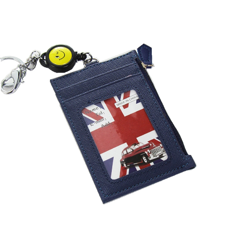 Creative Leather Card Holder Multiple Card Slots Men and Women Card Holder Card Holder Contraction Band Zipper Coin Purse for Free Keychain