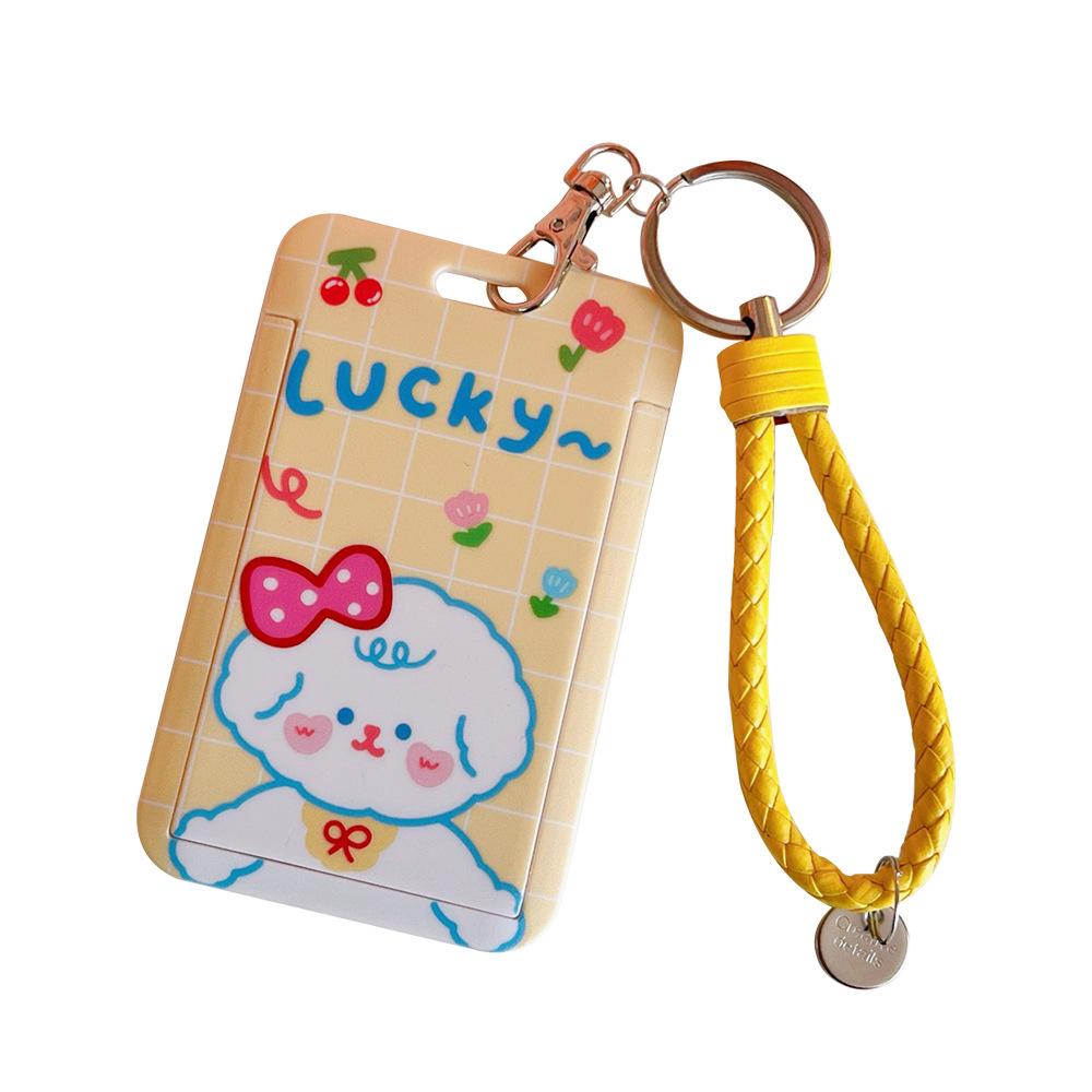Cartoon Cute Little Tiger Bus Card Cover Creative Slide Student Campus Access Card Keychain Card Holder Protective Case