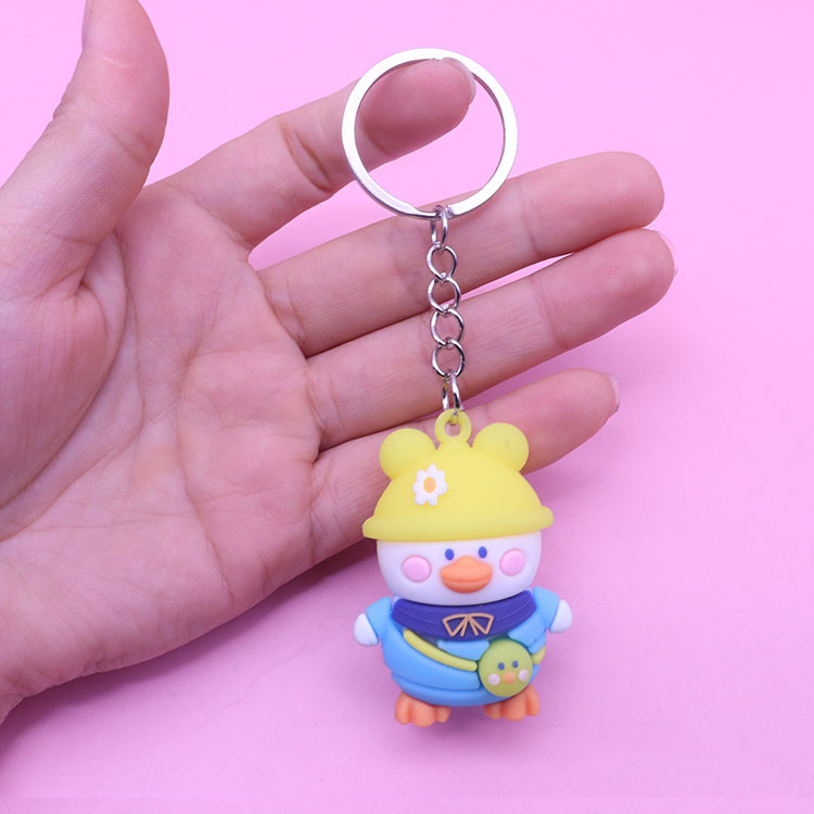 Creative Car Key Ring Online Influencer Duck Backpack Pendant Card Holder Earphone Capsule Ball Delivery Pencil Case Schoolbag Small Gift