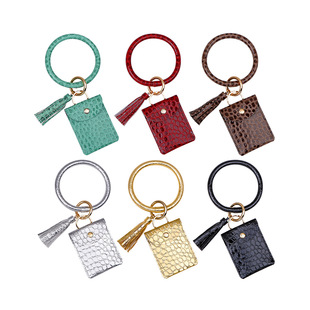 Color Silicone Beads Bracelet Bracelet Keychain Female Foreign Trade Amazon Pu Tassel Card Bag Silicone Bracelet Key Ring Color Silicone Beads Bracelet Bracelet Keychain Female Foreign Trade Amazon Pu Tassel Card Bag Silicone Bracelet Key Ring