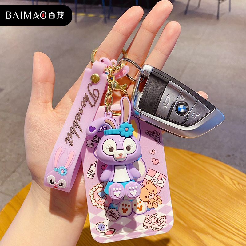 Cartoon Epoxy Sitting StellaLou Keychain Female Creative Card Holder Work Permit Bus Pass Student Card Handbag Pendant