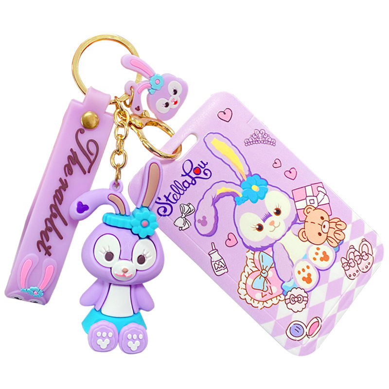 Cartoon Epoxy Sitting StellaLou Keychain Female Creative Card Holder Work Permit Bus Pass Student Card Handbag Pendant