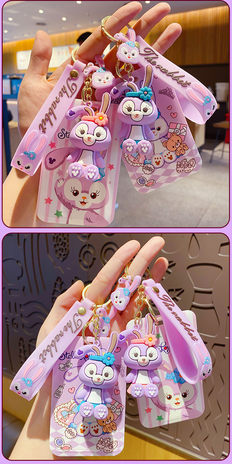 Cartoon Epoxy Sitting StellaLou Keychain Female Creative Card Holder Work Permit Bus Pass Student Card Handbag Pendant