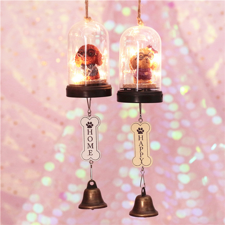 Graduation couple dog star light wind bell hang decoration creative personality decoration