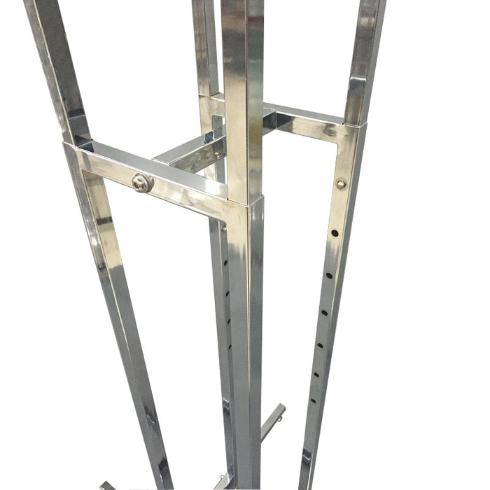 Square tube small four-arm/slanting Slanting bars clothing display rack Four-arm hang clothes rack Square tube small four-arm/slanting Slanting bars clothing display rack Four-arm hang clothes rack