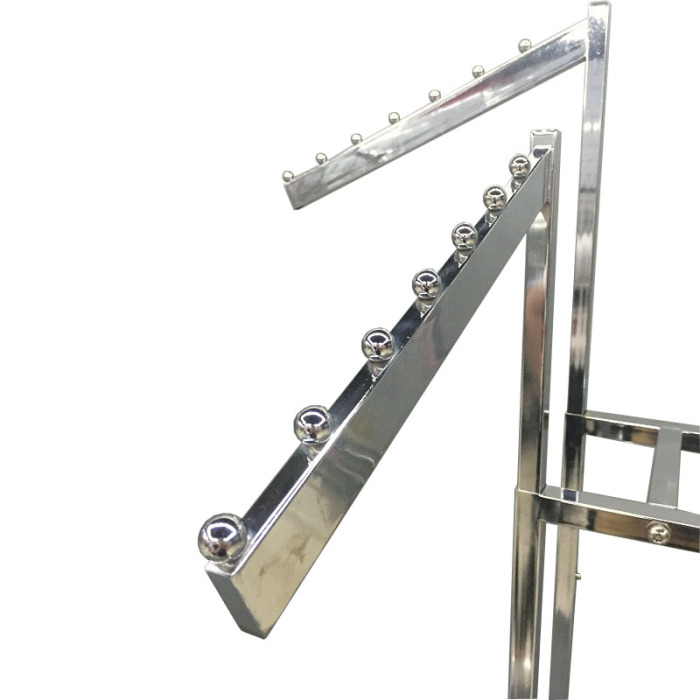Square tube small four-arm/slanting Slanting bars clothing display rack Four-arm hang clothes rack Square tube small four-arm/slanting Slanting bars clothing display rack Four-arm hang clothes rack