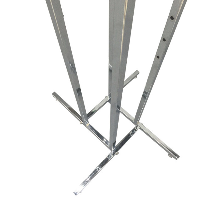 Square tube small four-arm/slanting Slanting bars clothing display rack Four-arm hang clothes rack Square tube small four-arm/slanting Slanting bars clothing display rack Four-arm hang clothes rack