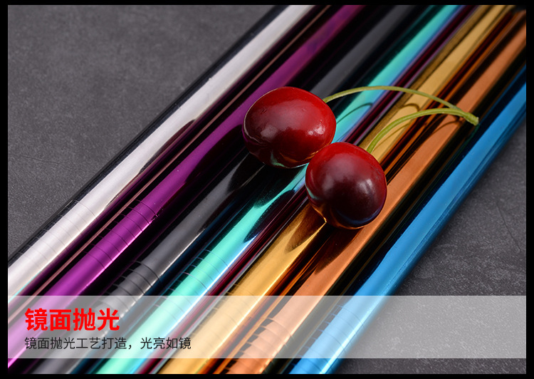 304 stainless steel straw non - the disposable straw set creative milk tea coffee beverage metal silica gel head straw