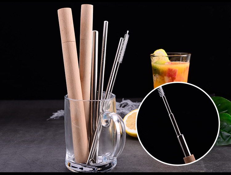 304 stainless steel straw non - the disposable straw set creative milk tea coffee beverage metal silica gel head straw