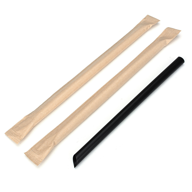 Disposable Paper Bag Pearl Milk Tea Straw Extra Thick Plastic Fruit Juice Drinks High Quality Food Grade Milk Tea Tube