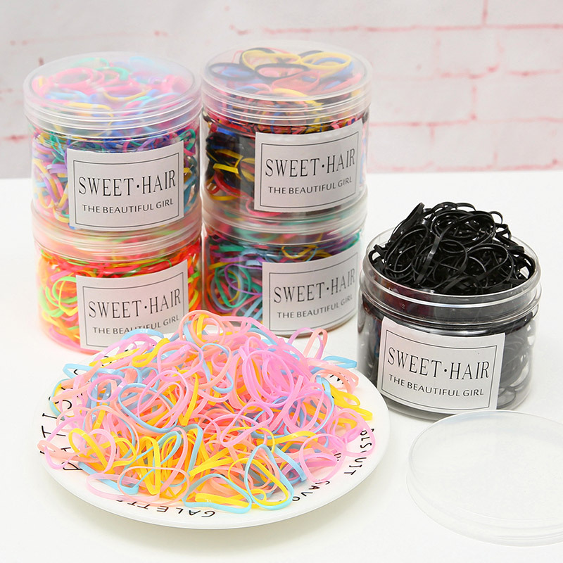 Colored Headband Female Black Korean Style Children Cute Thickening Disposable Elastic Band Hair Rope Headdress Internet Celebrity Hair Ring