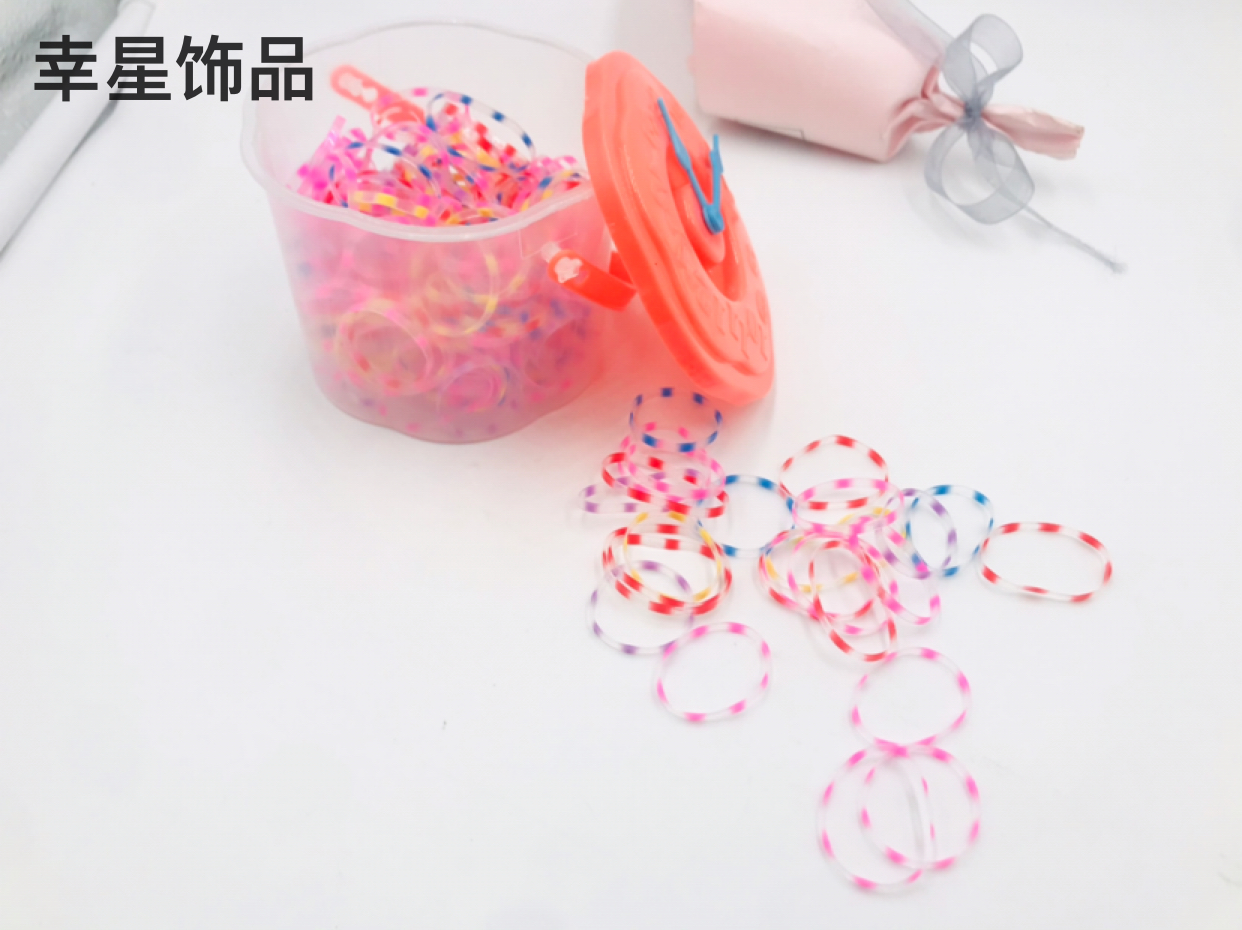 Canned Disposable Rubber Band Portable Bottled Strong Pull Children&#039;s More than Little Hair Ring Head Ties Headwear