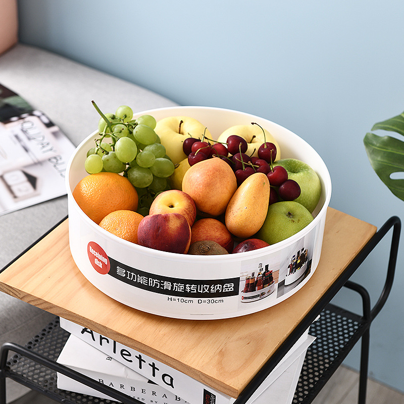 Rotating Storage Multi-functional non-slip tray table kitchen 360-degree tray shelf contains storage box