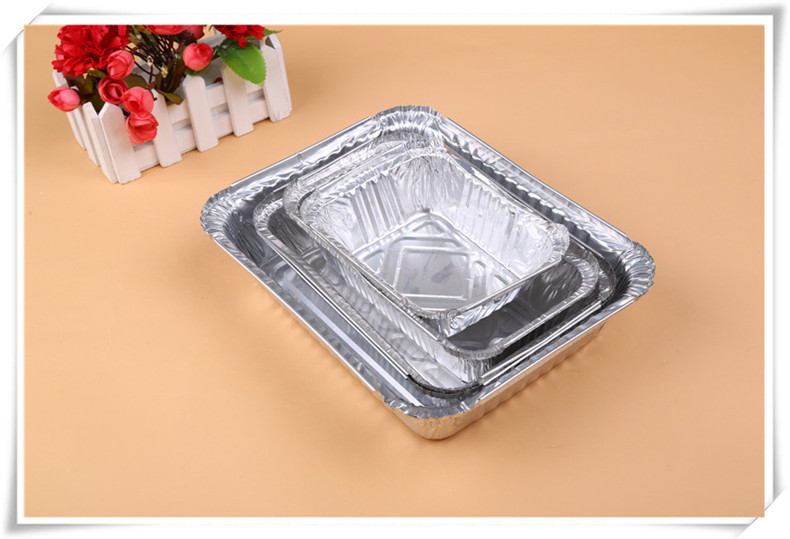 Disposable Barbecue Tin Tray Rectangular Foil Plate Take out Take Away Foil Box