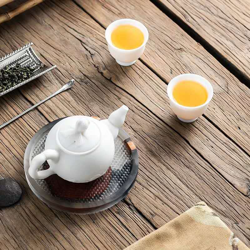 Resin Pine Tray Pot Tray Household Tea Table Solid Wood Simple Office Small Tea Tray Single Layer Tea Set Tea Ceremony
