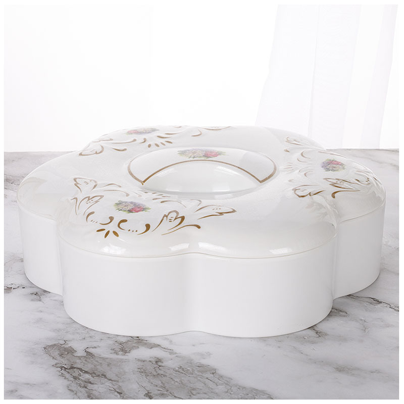 Fashion creative household tray wholesale plastic melon seed tray partition with a lid candy box