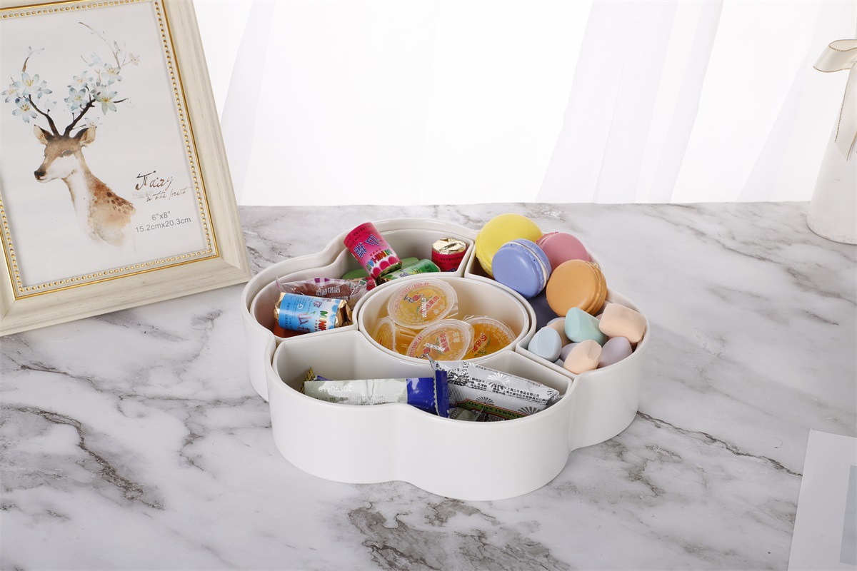 Fashion creative household tray wholesale plastic melon seed tray partition with a lid candy box Fashion creative household tray wholesale plastic melon seed tray partition with a lid candy box