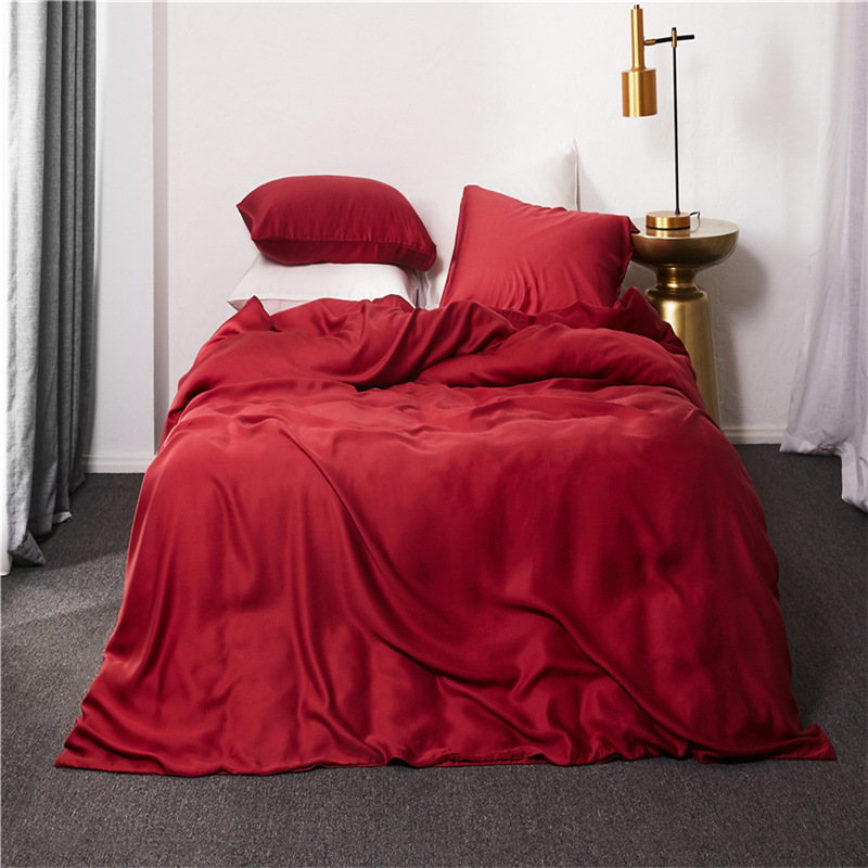 60 Solid Color Tencel Four-Piece Set B  B Foreign Trade Household Bedding Set