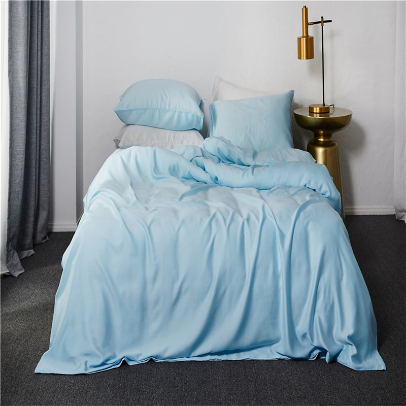60 Solid Color Tencel Four-Piece Set B  B Foreign Trade Household Bedding Set