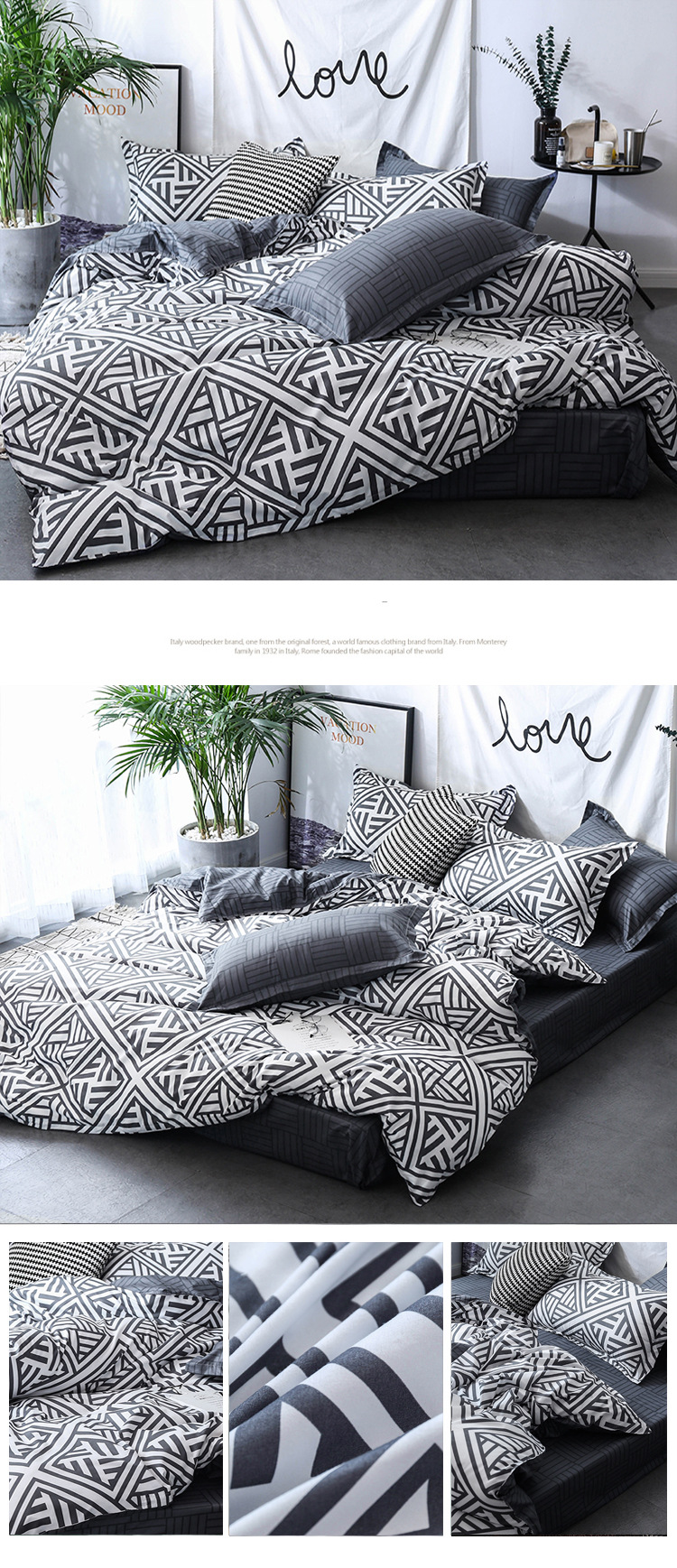Fashion Simple Solid Color Four-Piece Bedding Set Fashion Simple Solid Color Four-Piece Bedding Set