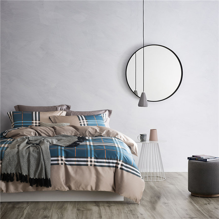 New 60 Cotton Satin Four-Piece Set Egyptian Long-Staple Cotton Home Foreign Trade Bedding Set