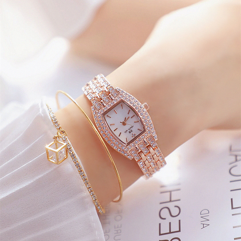 BS New Arrival Hot Sale Watch Factory Direct Sales Foreign Trade Linked List Customization Women&#039;s Watch Full of Diamonds One Piece Dropshipping Fa1595
