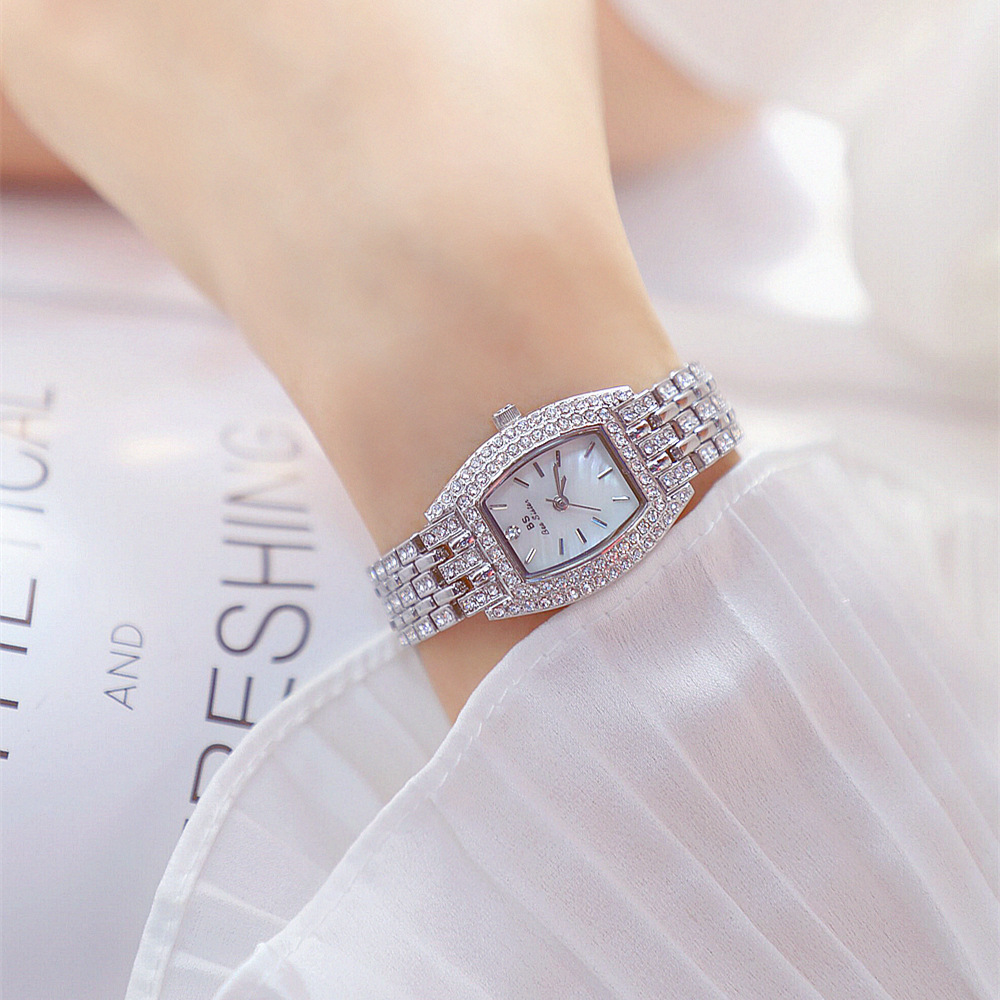 BS New Arrival Hot Sale Watch Factory Direct Sales Foreign Trade Linked List Customization Women&#039;s Watch Full of Diamonds One Piece Dropshipping Fa1595