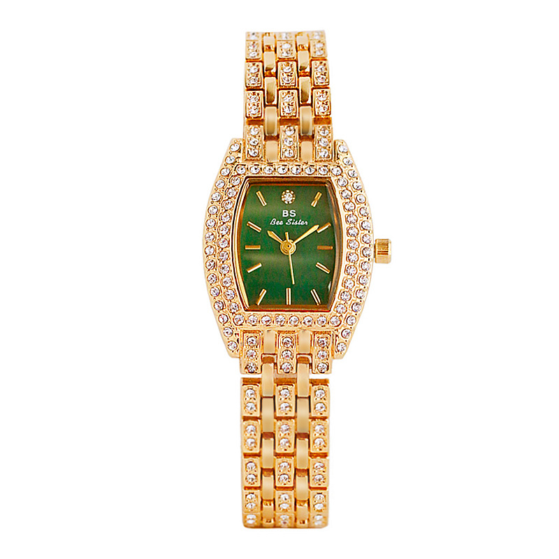 BS New Arrival Hot Sale Watch Factory Direct Sales Foreign Trade Linked List Customization Women&#039;s Watch Full of Diamonds One Piece Dropshipping Fa1595