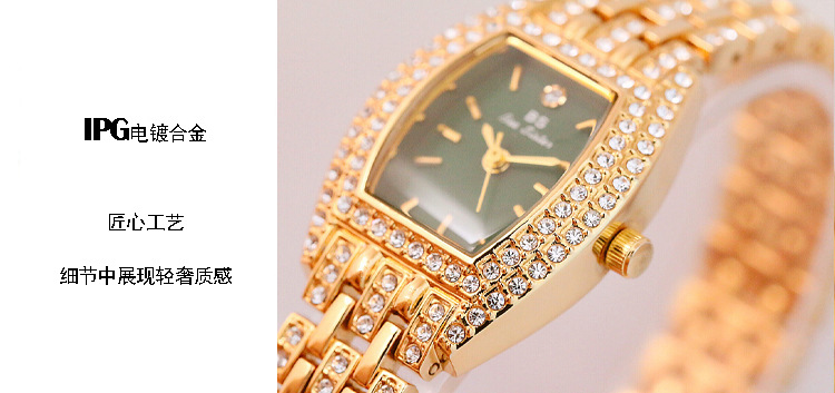 BS New Arrival Hot Sale Watch Factory Direct Sales Foreign Trade Linked List Customization Women's Watch Full of Diamonds One Piece Dropshipping Fa1595
