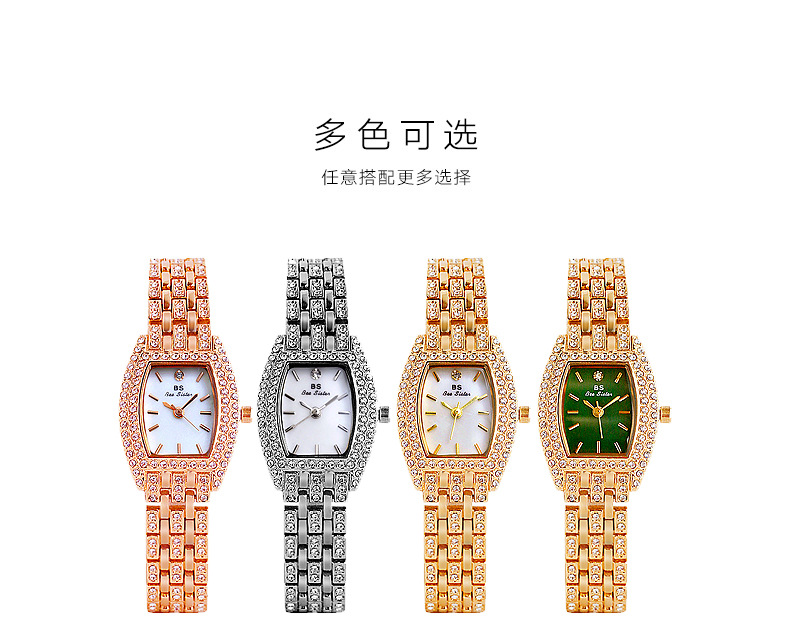 BS New Arrival Hot Sale Watch Factory Direct Sales Foreign Trade Linked List Customization Women's Watch Full of Diamonds One Piece Dropshipping Fa1595