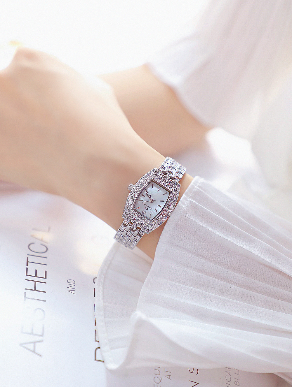 BS New Arrival Hot Sale Watch Factory Direct Sales Foreign Trade Linked List Customization Women's Watch Full of Diamonds One Piece Dropshipping Fa1595