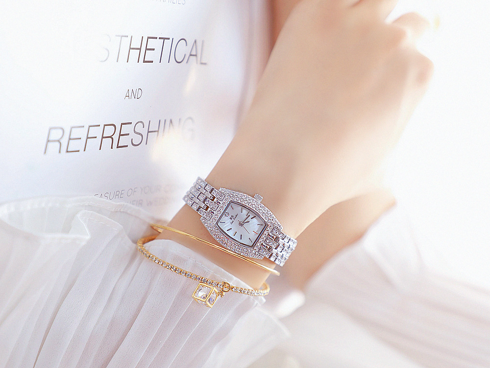 BS New Arrival Hot Sale Watch Factory Direct Sales Foreign Trade Linked List Customization Women's Watch Full of Diamonds One Piece Dropshipping Fa1595