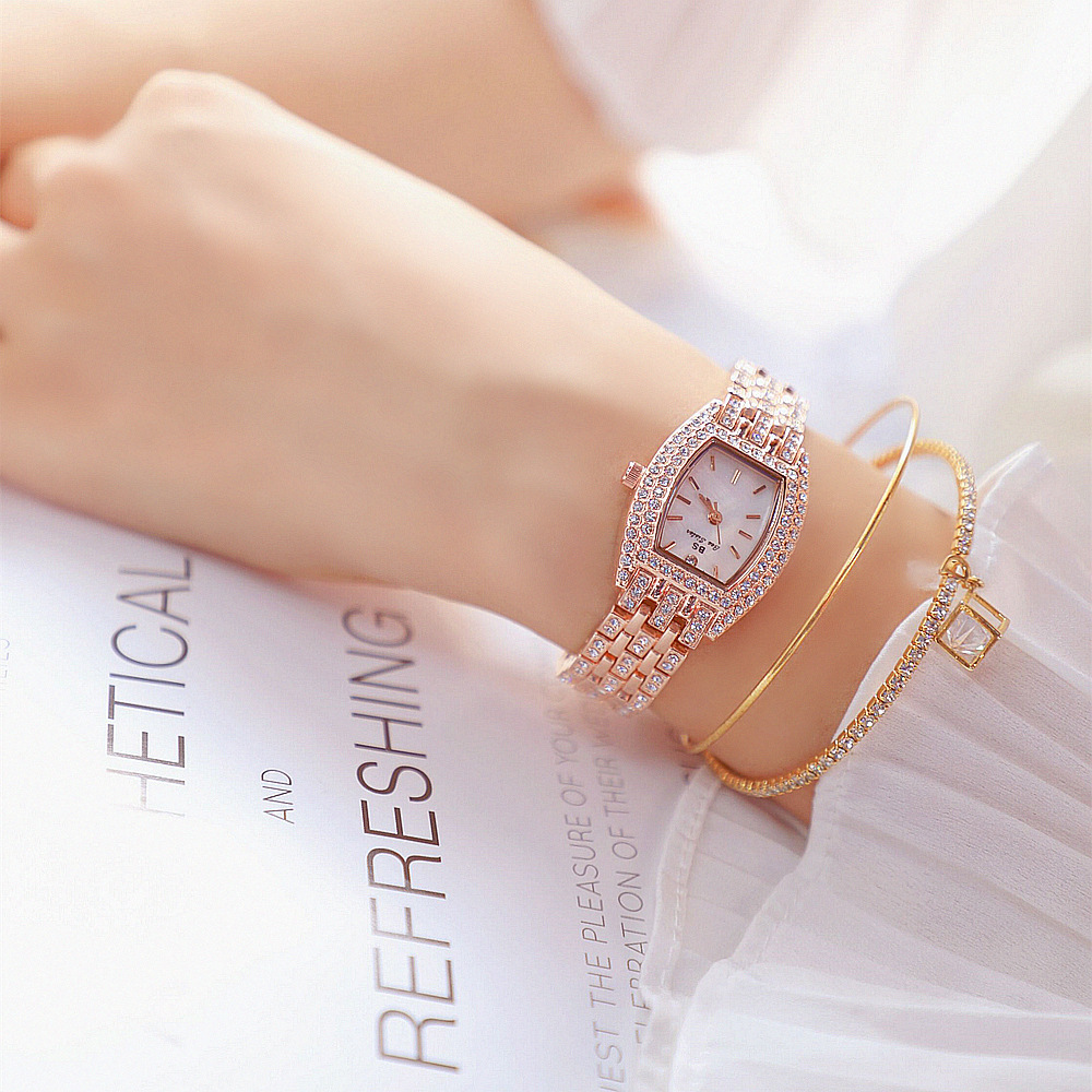 BS New Arrival Hot Sale Watch Factory Direct Sales Foreign Trade Linked List Customization Women's Watch Full of Diamonds One Piece Dropshipping Fa1595