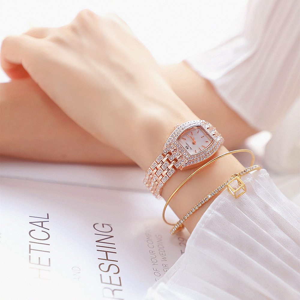 BS New Arrival Hot Sale Watch Factory Direct Sales Foreign Trade Linked List Customization Women's Watch Full of Diamonds One Piece Dropshipping Fa1595